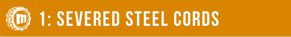 Skid Steer Tracks Damage - Severed Steel Cords
